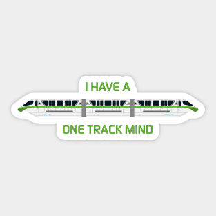Green One Track Mind Sticker